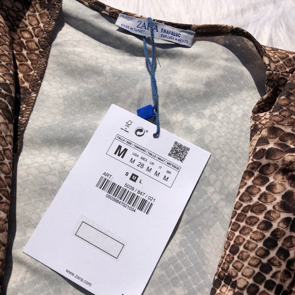 Zara deep v-neck cobra snake print body suit - Picture 5 of 7